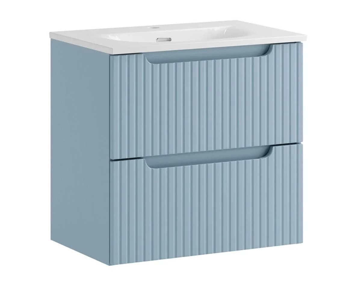 einfachgutemoebel Waschtisch-Set ILUNA Blue 60cm mit Keramik Einbaubecken - Bild 2