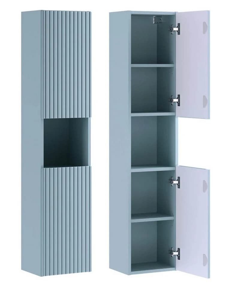 einfachgutemoebel Bad Hochschrank ILUNA Blue 140cm 2-türig - Bild 2
