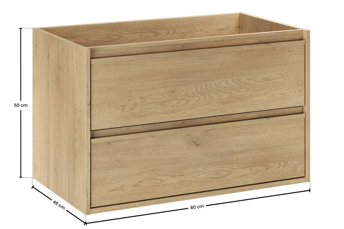 einfachgutemoebel Waschtischunterschrank VANDA CREMONA 80cm Beige Modern