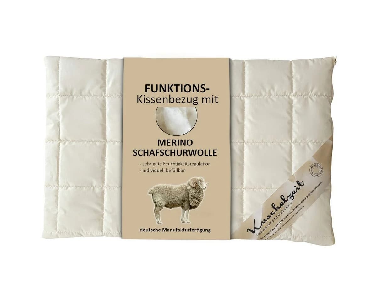 Meivita Kissenhülle 40x60 cm mit Merino-Schafschurwolle Beige - Bild 2