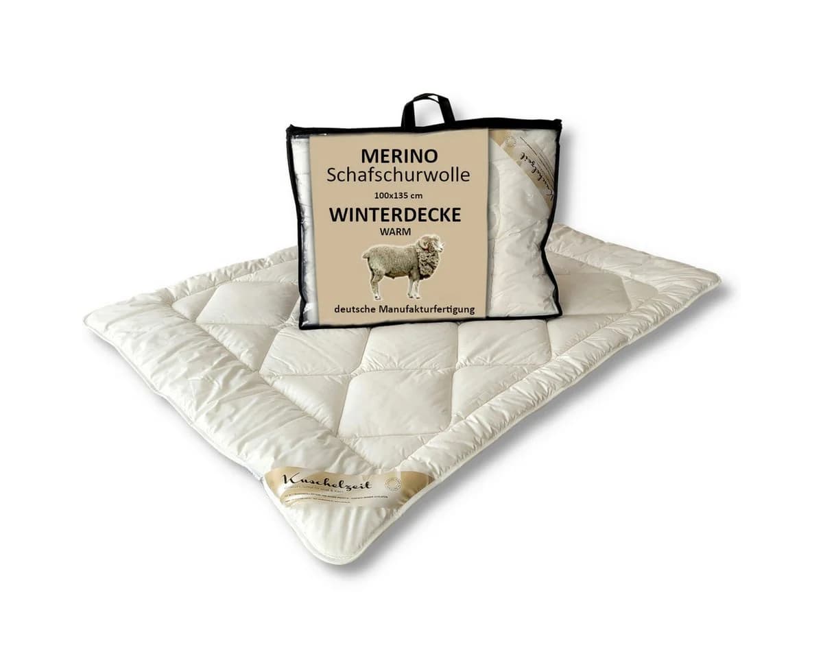 Meivita Merino Schafschurwolle Winterdecke 100% Wolle - Bild 2