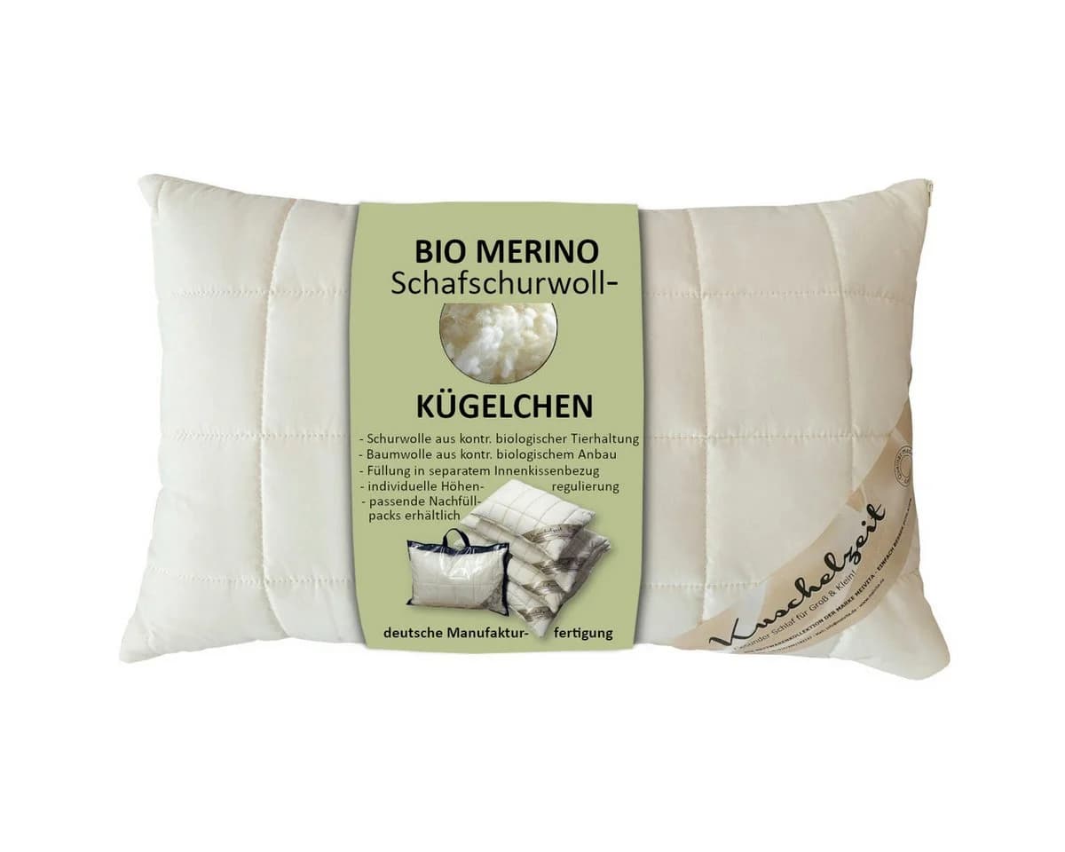 Bio Kopfkissen aus Merino Schafschurwolle und Baumwolle - Bild 2