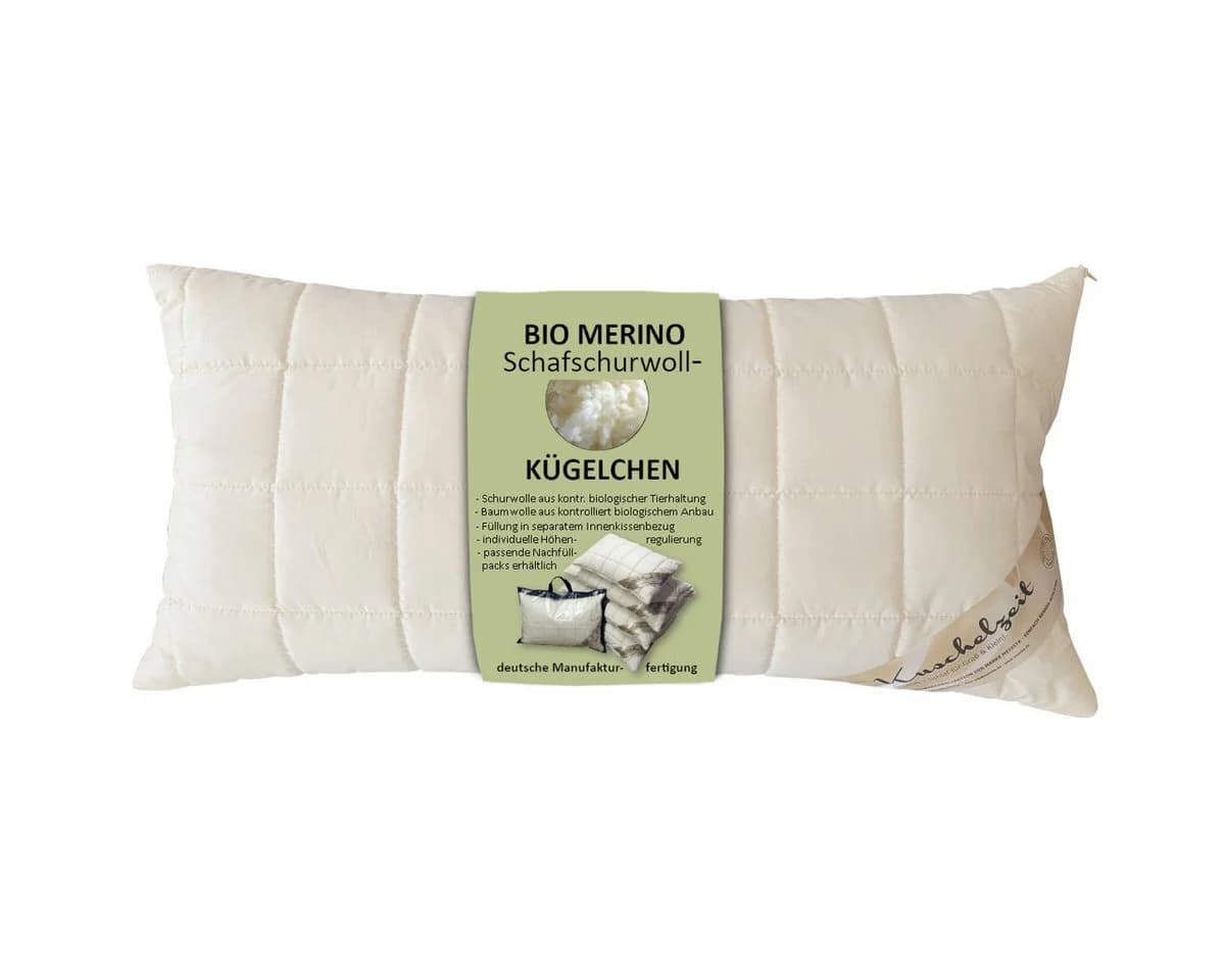 Meivita Bio Merino Schafschurwollkissen Kopfkissen 40x80 cm - Bild 2