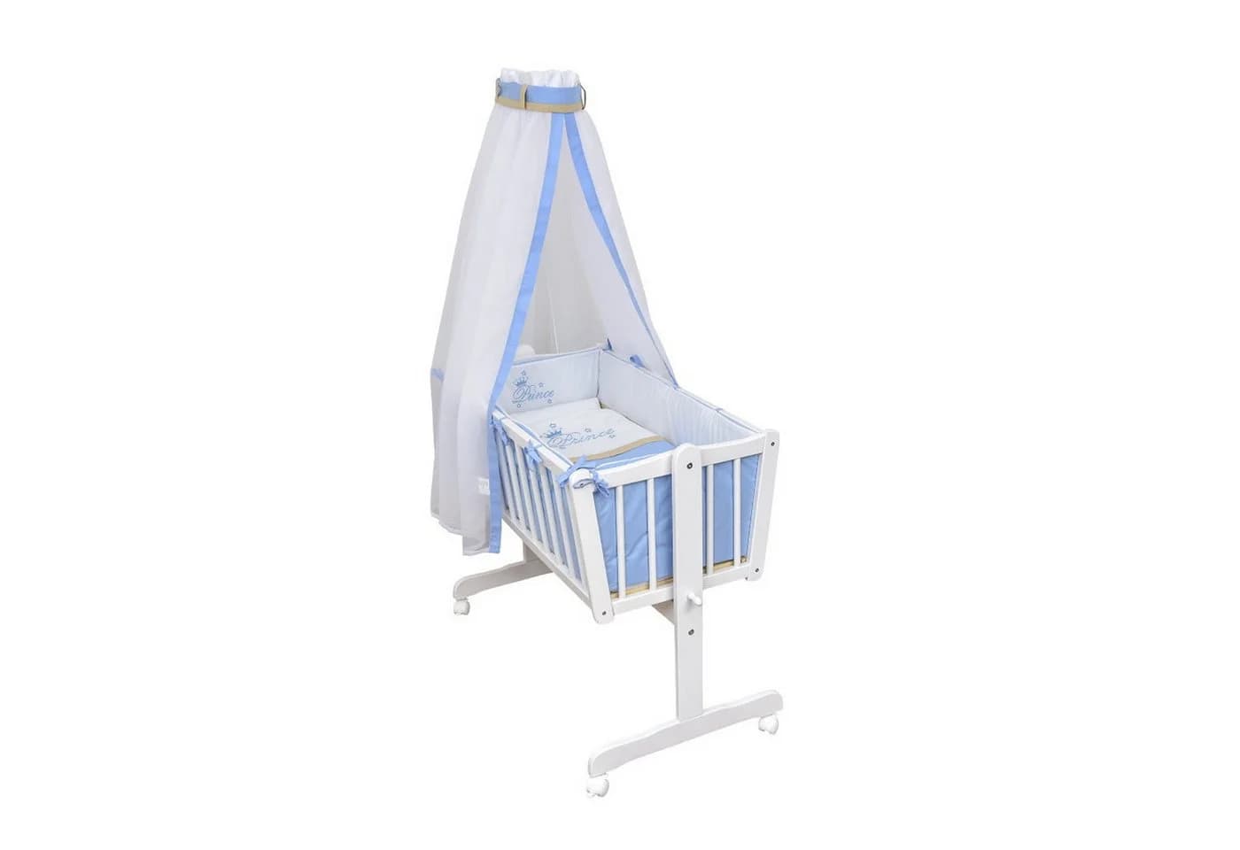 Baby-Delux Babybettwäsche Wiegenset 6-tlg. Prince Blau/Weiß - Bild 2