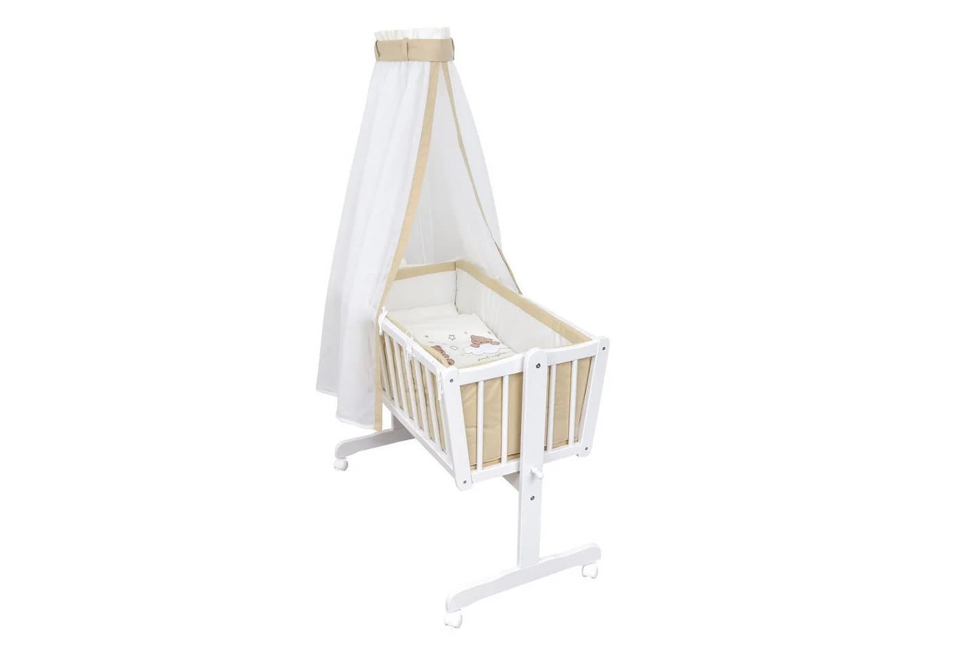 Baby-Delux Babybettwäsche Wiegenset 6-teilig Traumland Beige Weiß - Bild 2