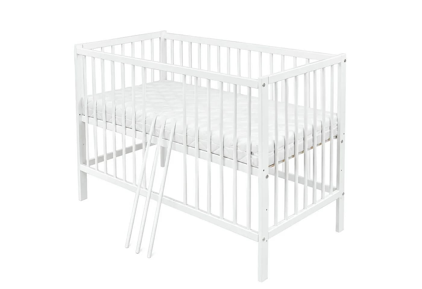 Baby-Delux Babybett Milo weiß Kiefernholz höhenverstellbar