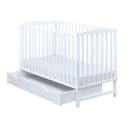 Baby-Delux Babybett Milo Weiß Massivholz mit Schublade Bild 3