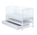 Baby-Delux Babybett Milo Weiß Massivholz mit Schublade Bild 4