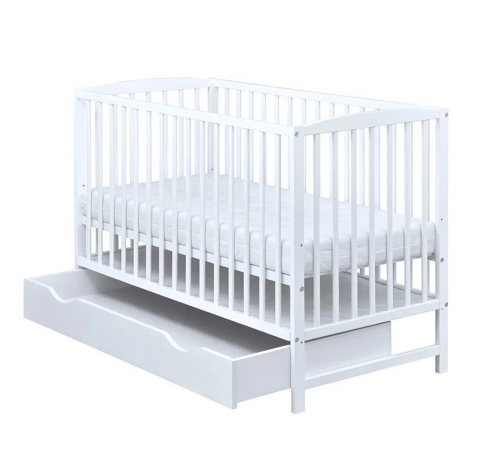 Baby-Delux Babybett Milo Weiß Massivholz mit Schublade - Bild 4