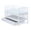 Baby-Delux Babybett Milo Weiß Massivholz mit Schublade Bild 5