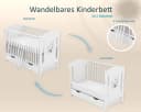 Baby-Delux Babybett Lia Weiß Kiefer Massivholz mit Matratze Bild 5