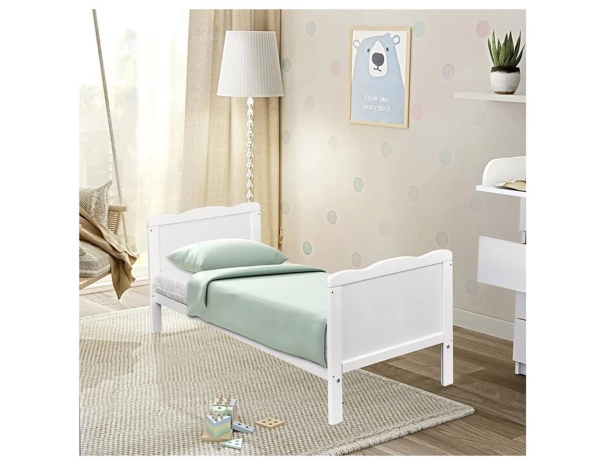 Baby-Delux Babybett Jack Weiß Umbaubar mit Matratze - Bild 4