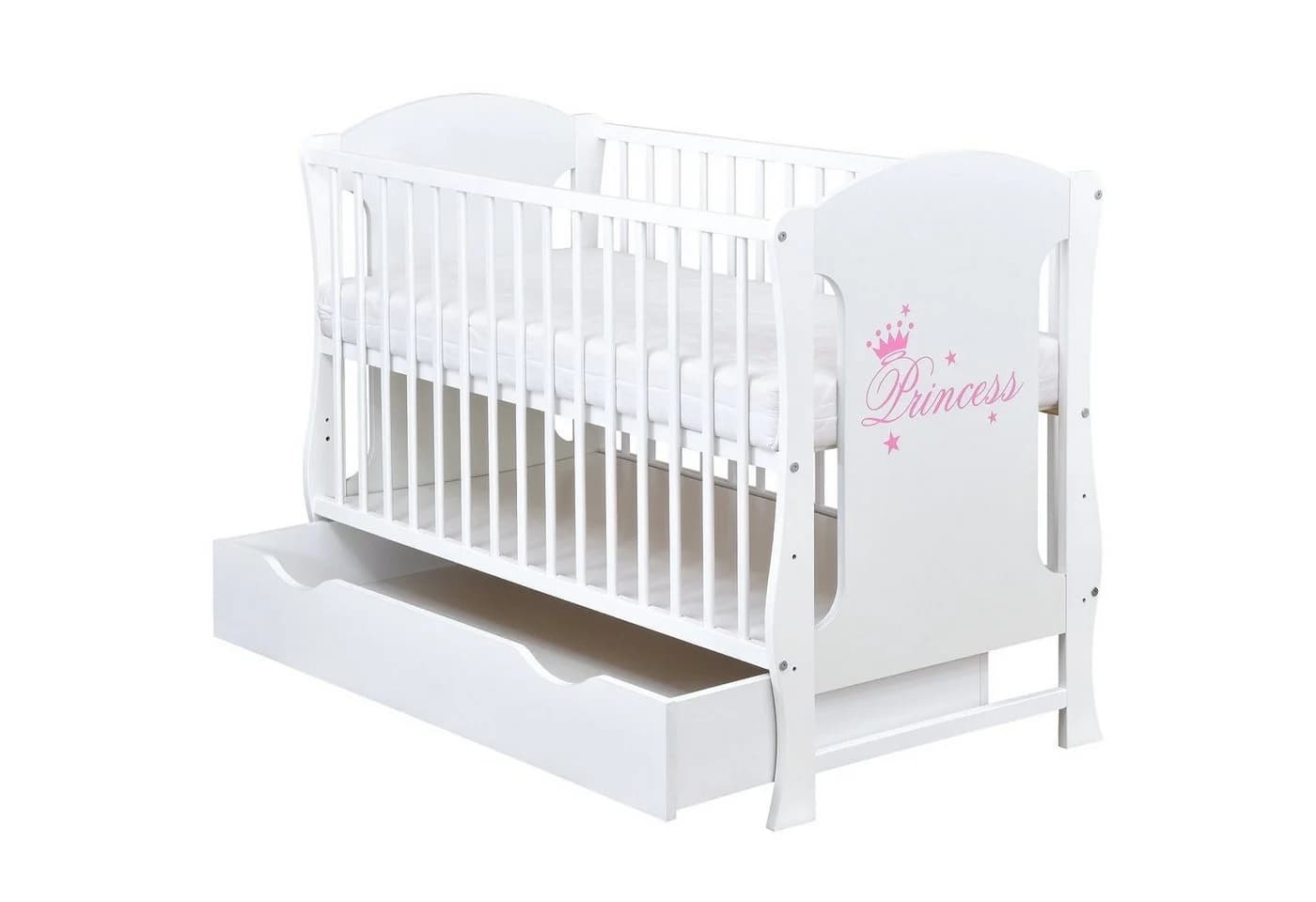 Baby-Delux Babybett Lia Princess Weiß Kiefer mit Bettkasten - Bild 5
