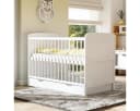 Baby-Delux Babybett Natalie Weiß Massivholz mit Schublade & Matratze Bild 3