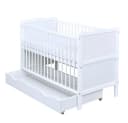 Baby-Delux Babybett Jack Weiß Kiefernholz mit Schublade & Matratze Bild 1