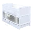 Baby-Delux Babybett Jack Weiß Kiefernholz mit Schublade & Matratze Bild 2
