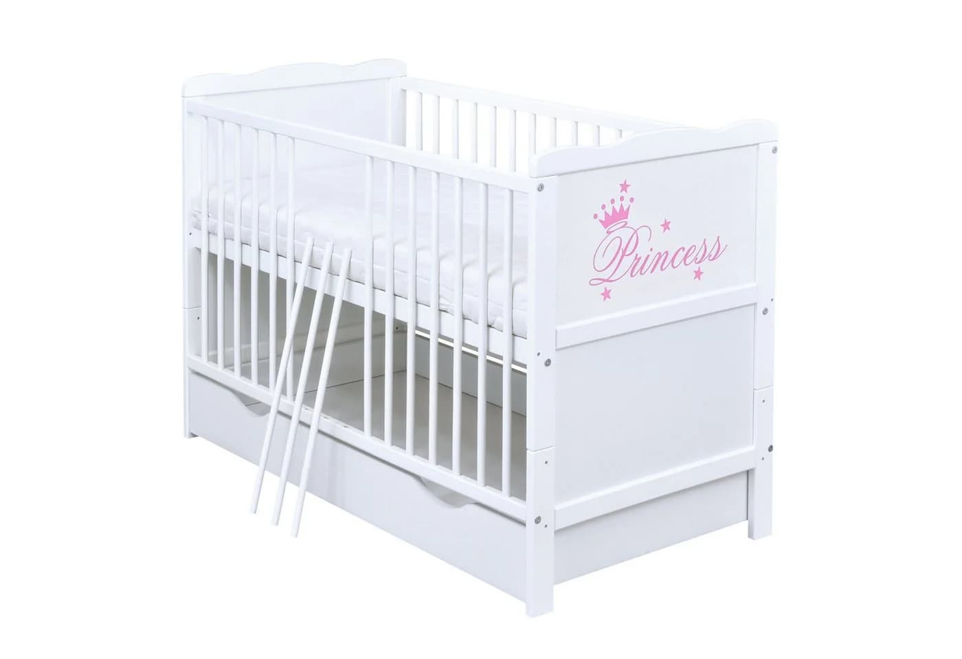 Baby-Delux Babybett Natalie Princess weiß mit Schublade - Bild 2