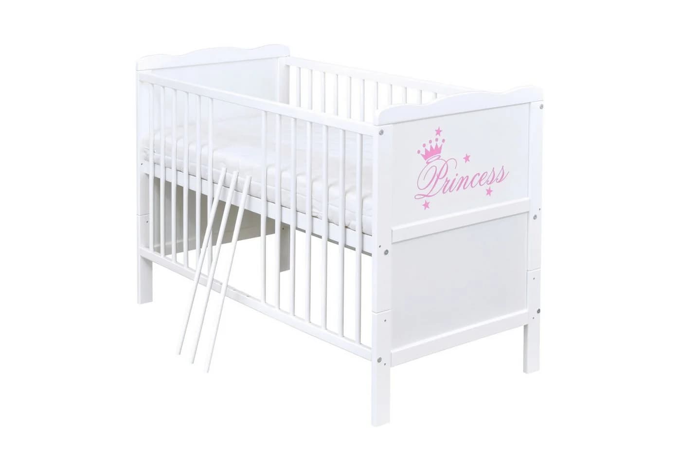 Baby-Delux Babybett Natalie Princess Komplettset Weiß Massivholz - Bild 1