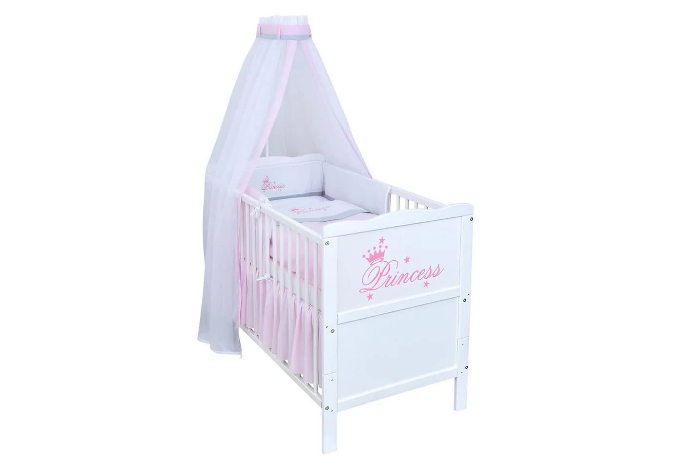 Baby-Delux Babybett Natalie Princess Komplettset Weiß Massivholz - Bild 2