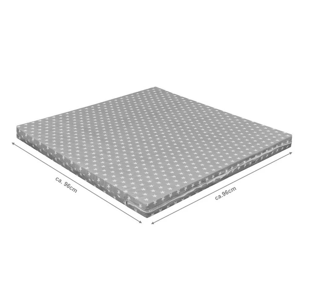 Baby-Delux Laufgittermatratze 100x100 cm Grau Sternchen - Bild 3
