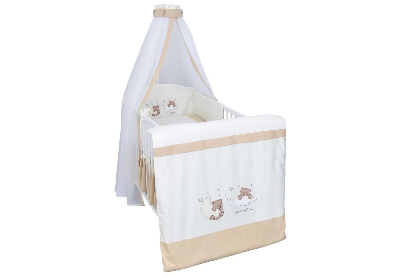 Baby-Delux Babybettwäsche Set 4-tlg. Nestchen Chiffonhimmel Beige - Bild 2