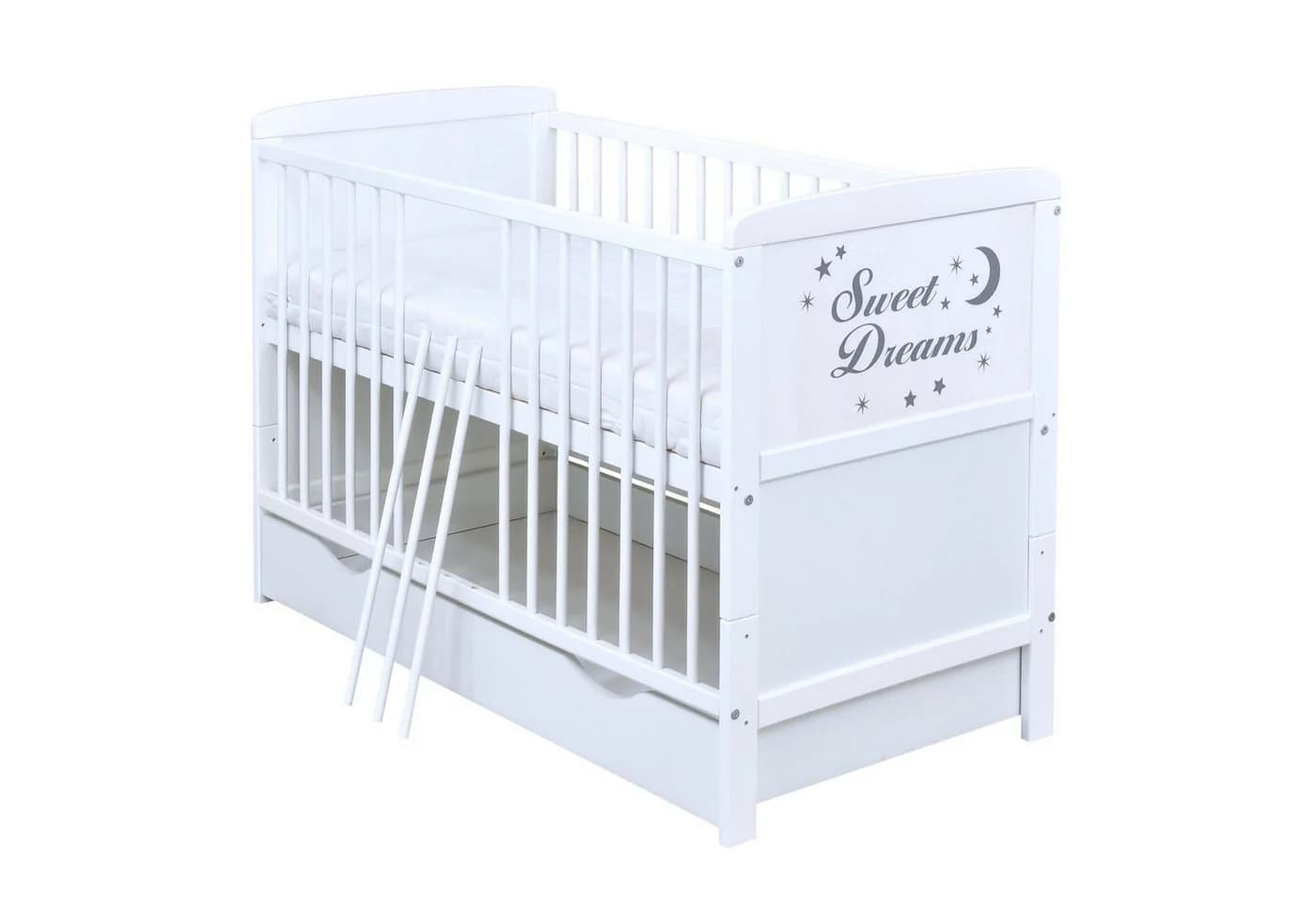 Baby-Delux Babybett Sweet Dreams Weiß mit Matratze und Schublade - Bild 2