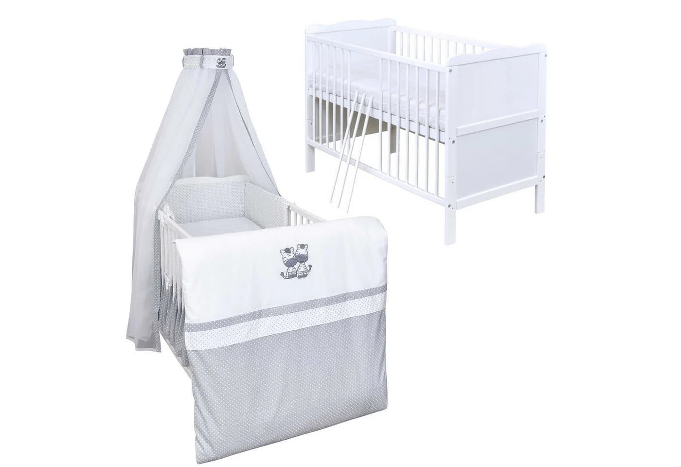 Baby-Delux Komplettbett Babybett Jack 10-tlg. Weiß - Bild 2