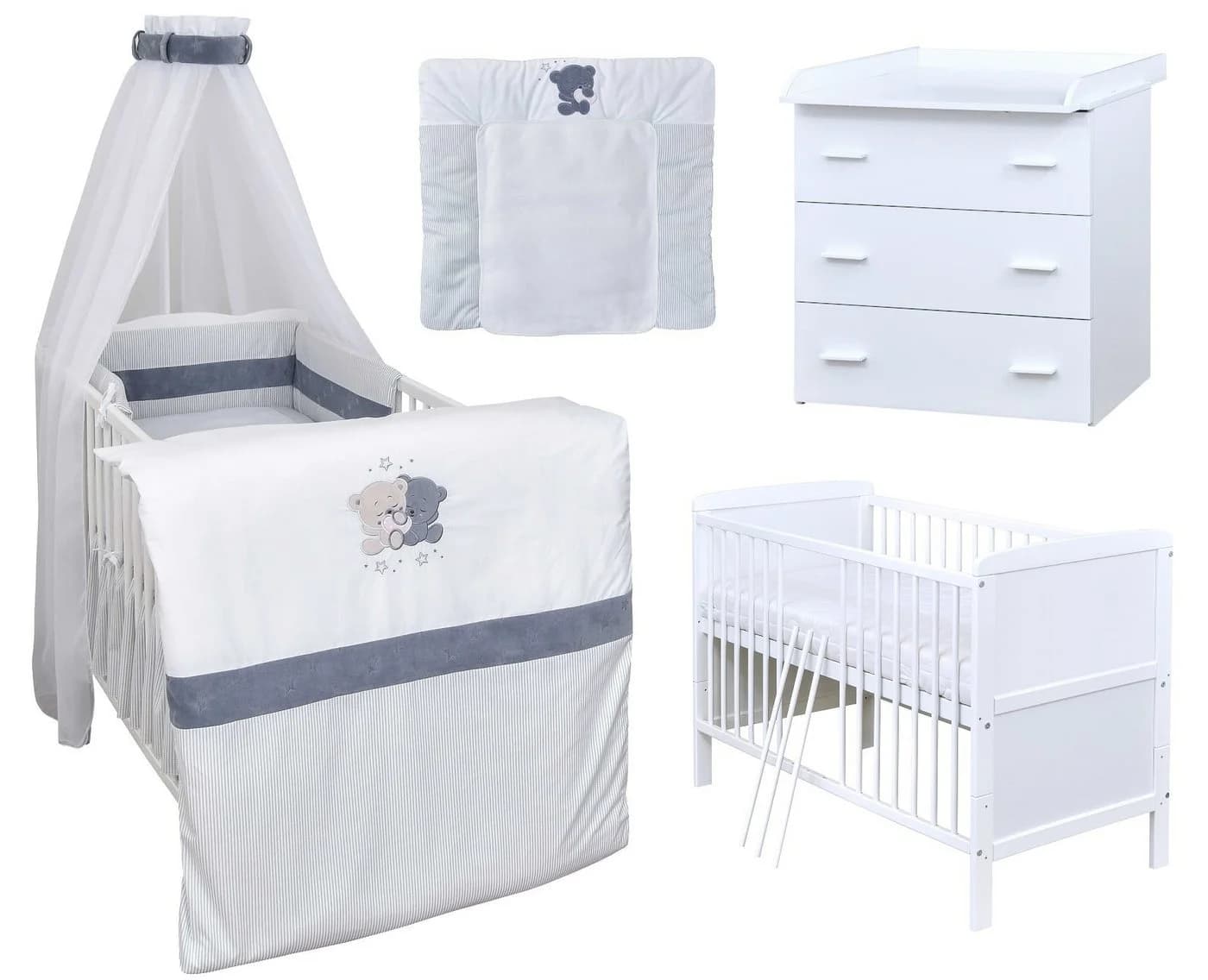 Baby-Delux Babyzimmer-Komplettset 13-tlg. Weiß - Bild 2