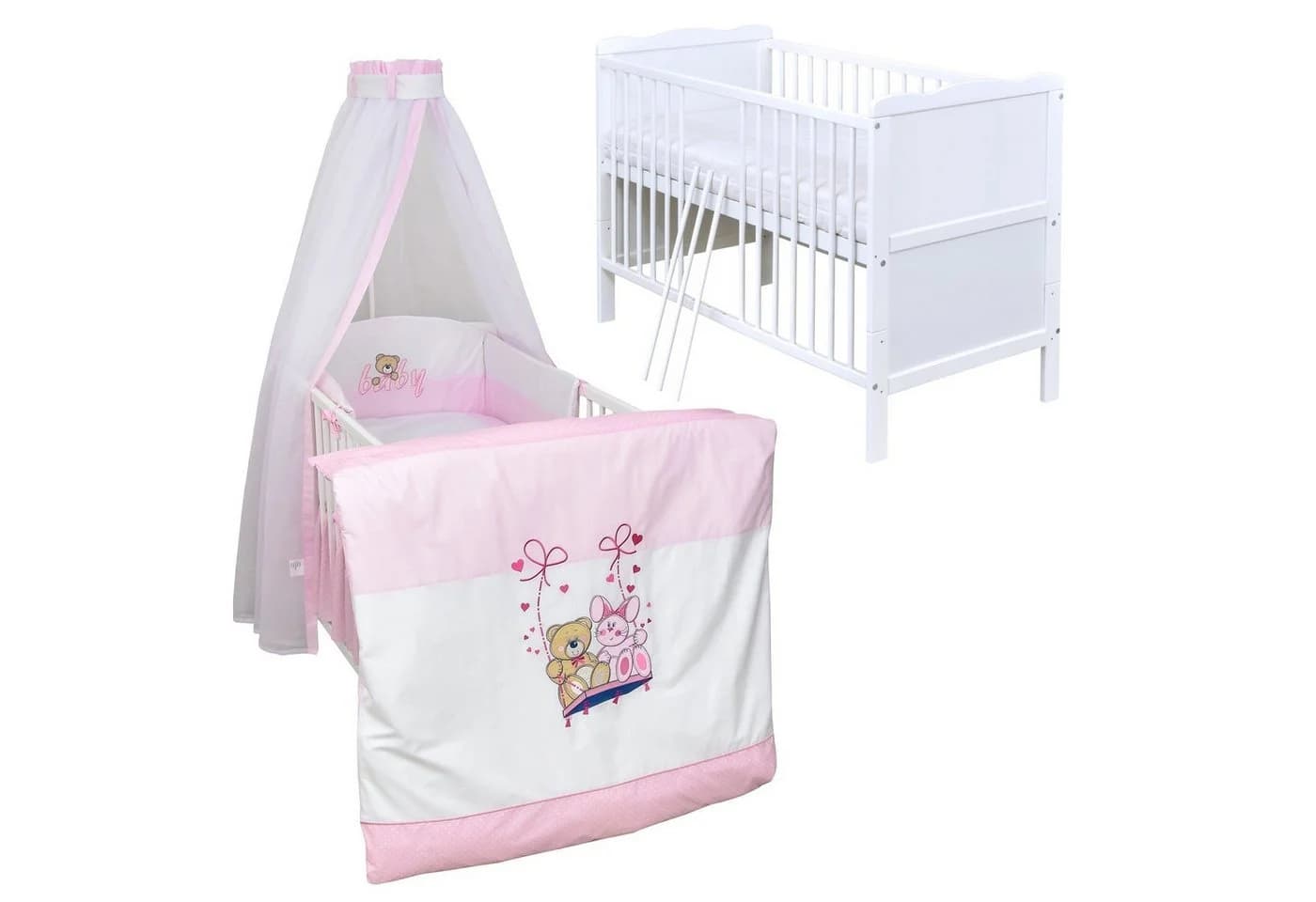 Baby-Delux Babybett Max Komplettset 10-tlg. 60x120 cm weiß - Bild 2