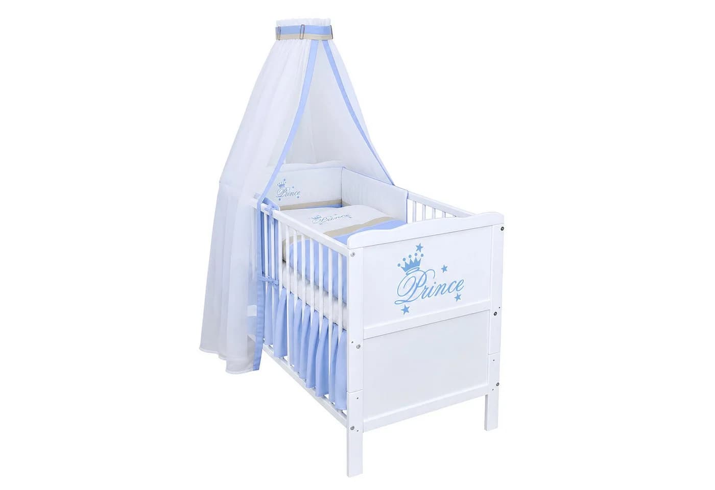 Baby-Delux Babybett Natalie Prince Komplettset 10-tlg. Kinderbett 70x140 cm weiß - Bild 2