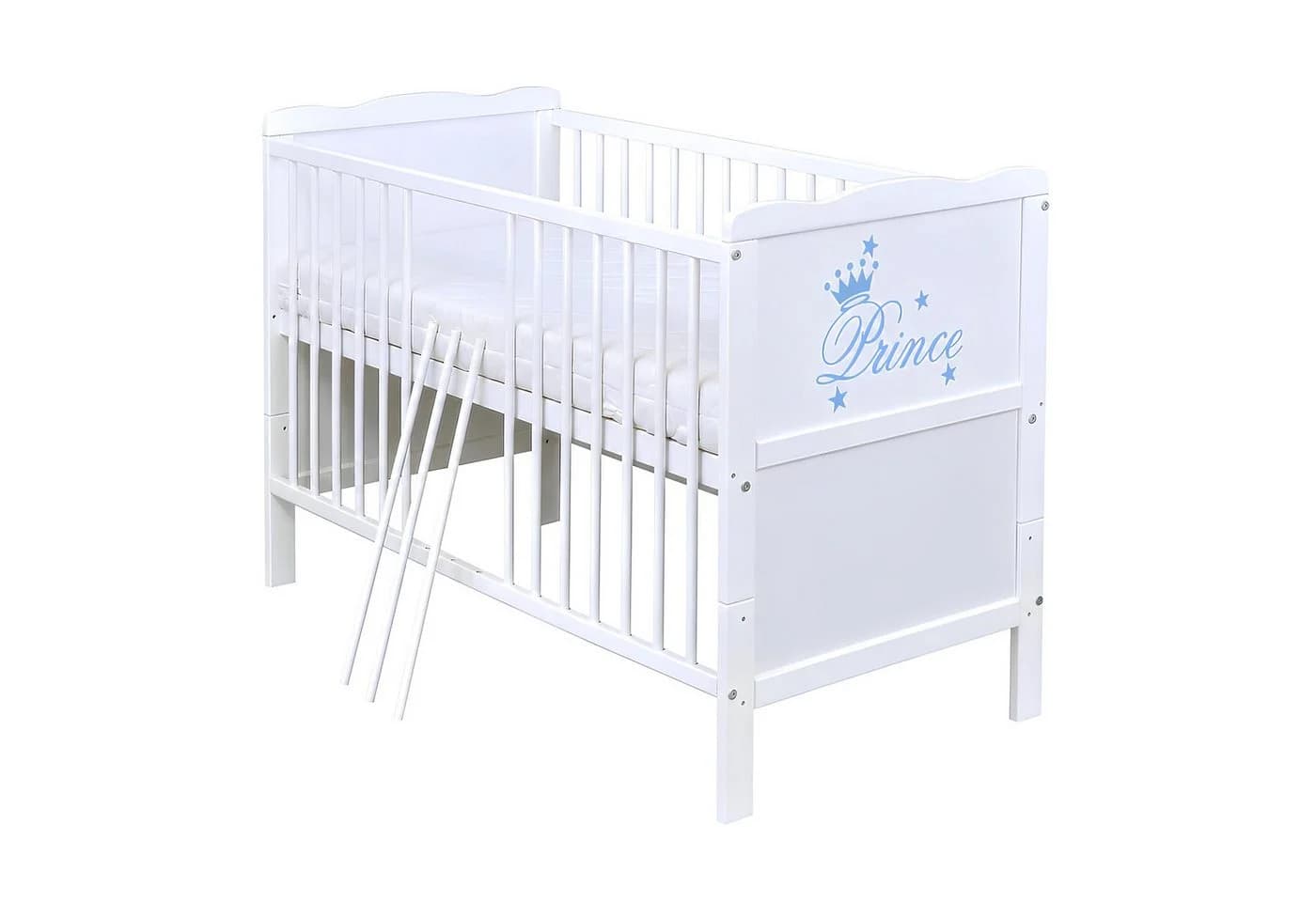 Märchenhaftes Babybett aus Kiefernholz in Weiß - Bild 1