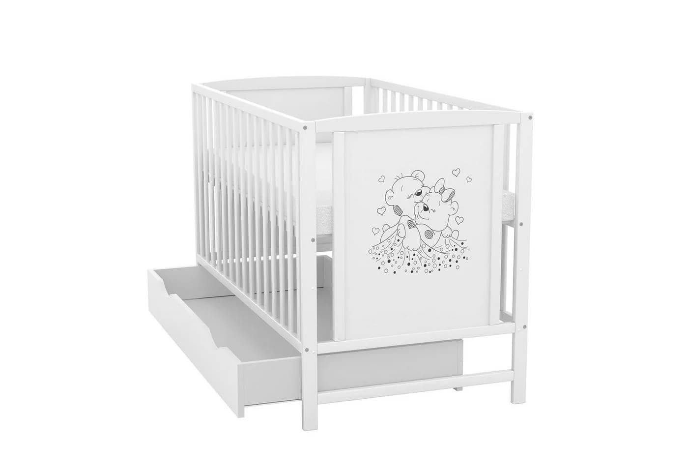 Baby-Delux Babybett Mia Weiß mit Schublade und Matratze - Bild 4