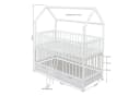 Baby-Delux Komplettbett Hausbett Weiß mit Schublade und Schutzgitter Bild 5
