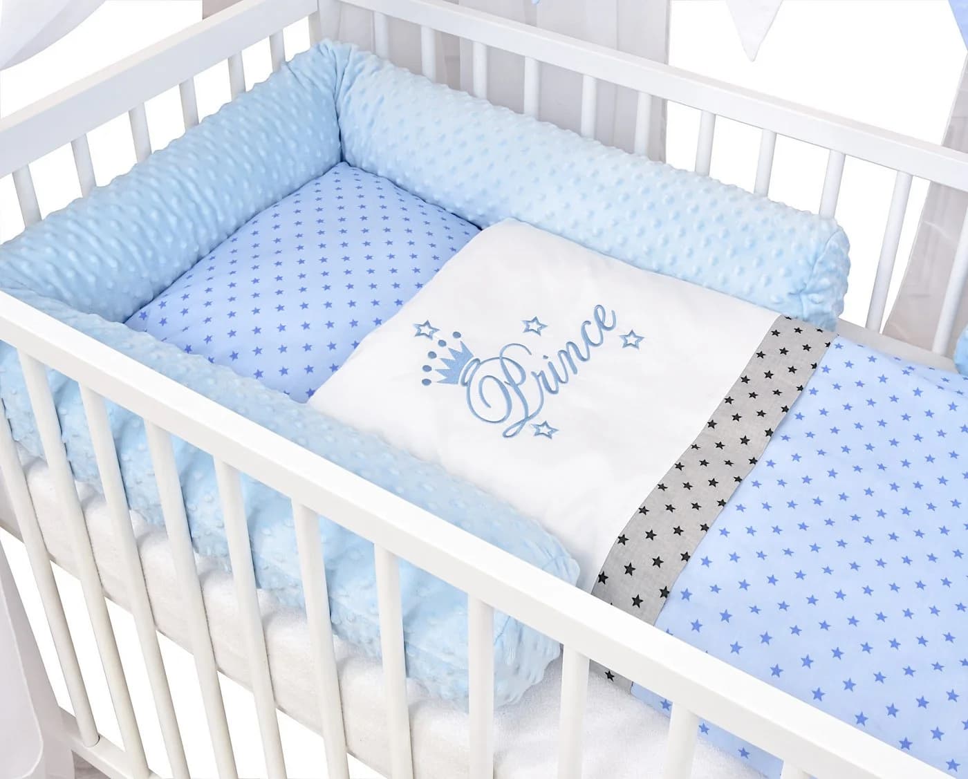 Baby-Delux Komplettbett Hausbett Babybett Schutzgitter Komplettset weiß - Bild 3