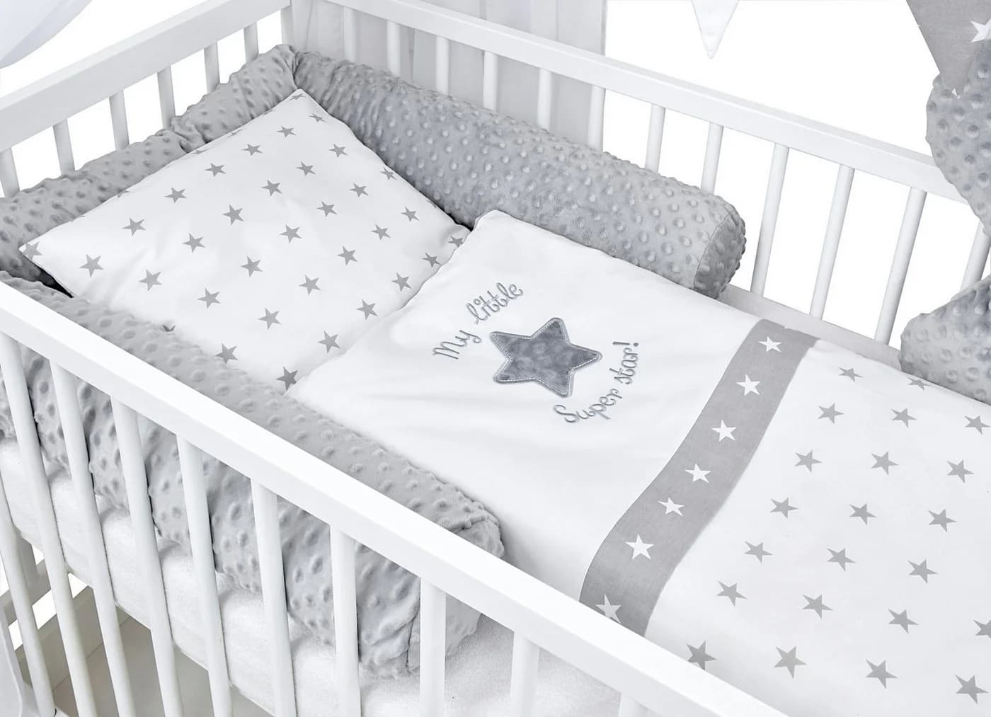 Baby-Delux Komplettbett Hausbett Babybett Schutzgitter Komplettset, 10-tlg., Kinderbett 60x120 cm weiß - Bild 3