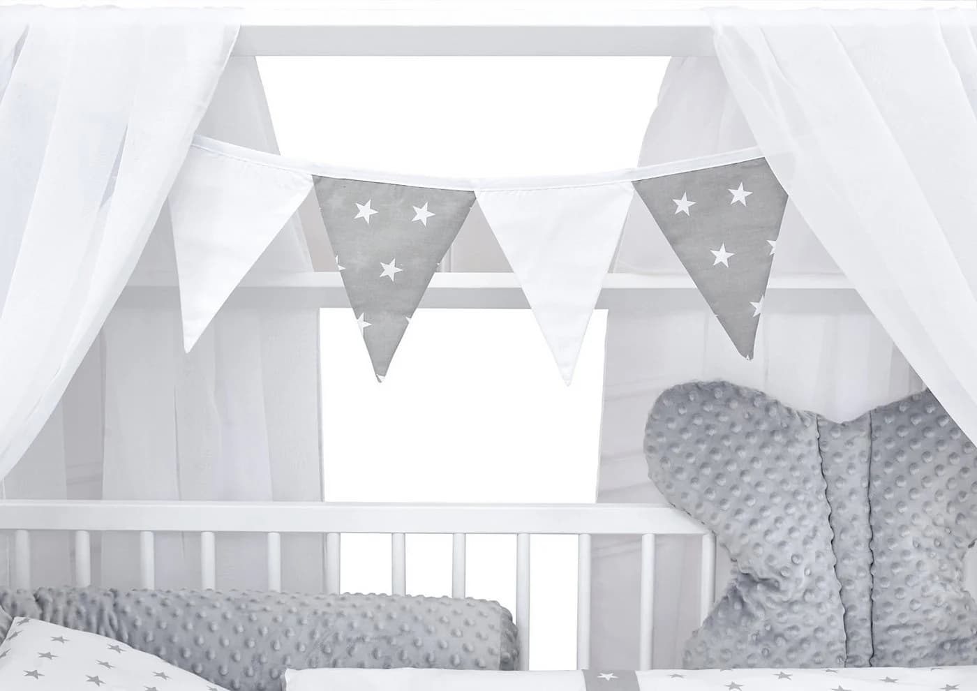 Baby-Delux Komplettbett Hausbett Babybett Schutzgitter Komplettset, 10-tlg., Kinderbett 60x120 cm weiß - Bild 4