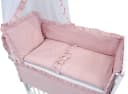 Baby-Delux Beistellbett Royal Rosa Rüsche, Stillbett 90x40 weiß höhenverstellbar Bild 1