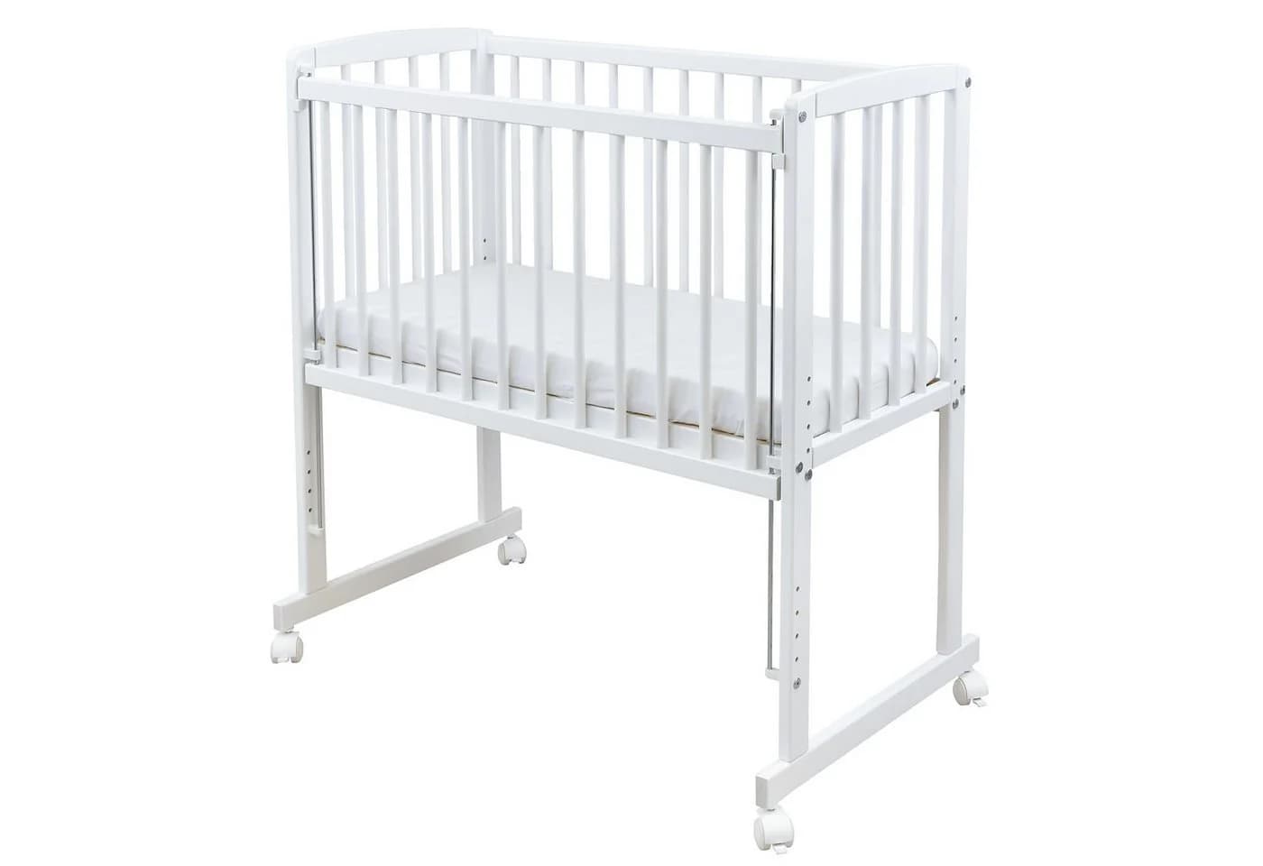 Baby-Delux Beistellbett Royal Rosa Rüsche, Stillbett 90x40 weiß höhenverstellbar - Bild 4