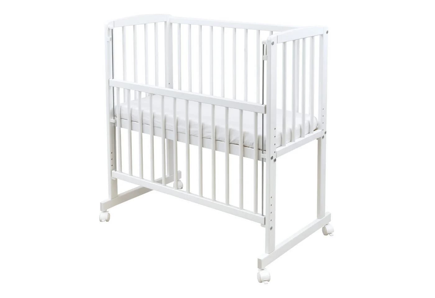 Baby-Delux Beistellbett Royal Rosa Rüsche, Stillbett 90x40 weiß höhenverstellbar - Bild 5