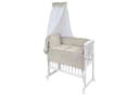 Baby-Delux Beistellbett Royal Beige Rüsche, Stillbett 90x40 weiß höhenverstellbar, Matratze inkl. komplett Set Bild 2