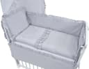 Baby-Delux Beistellbett Royal Grau Rüsche Weiß höhenverstellbar mit Matratze Bild 1