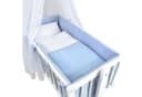 Baby-Delux Stubenbett Komplettset Schaukelwiege Weiß Blau Bild 1