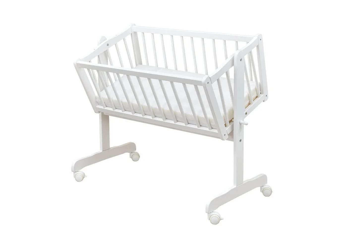 Baby-Delux Stubenbett Komplettset Schaukelwiege Weiß Blau - Bild 5