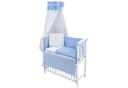 Baby-Delux Beistellbett Komplettset Weiß Blau Massivholz Bild 2