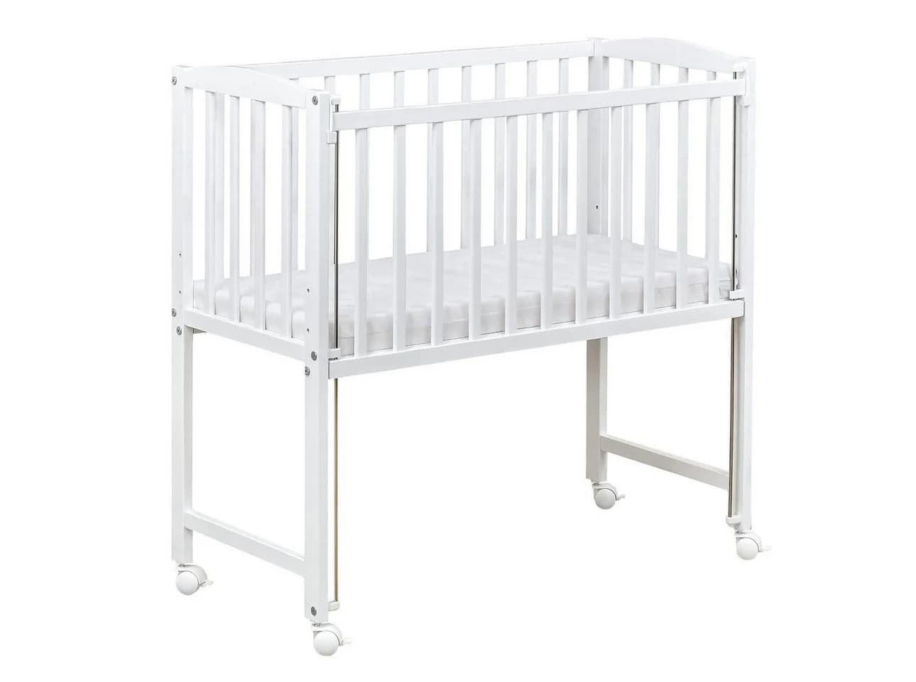 Baby-Delux Beistellbett Komplettset Weiß Blau Massivholz - Bild 4
