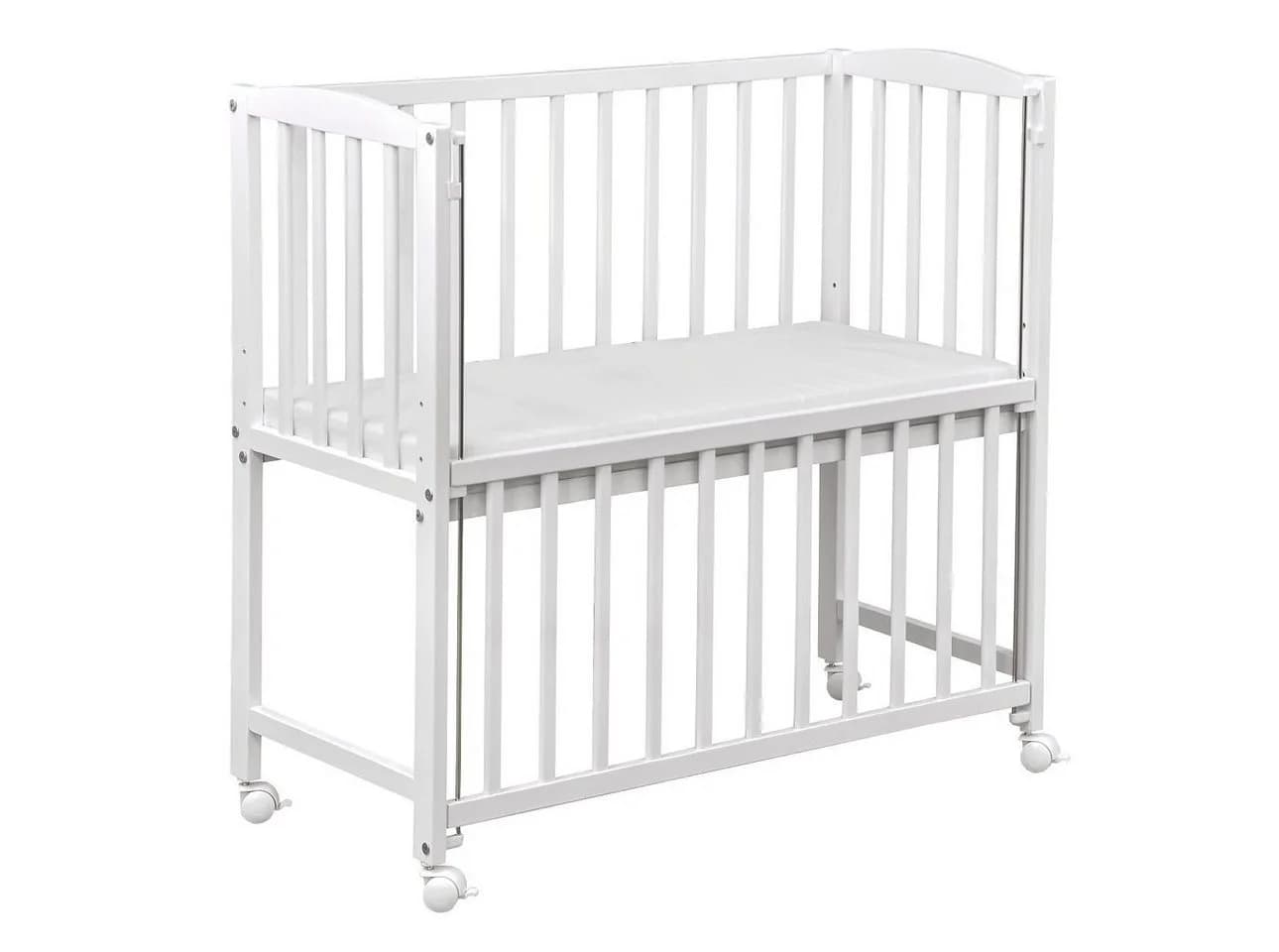 Baby-Delux Beistellbett Komplettset Weiß Blau Massivholz - Bild 5