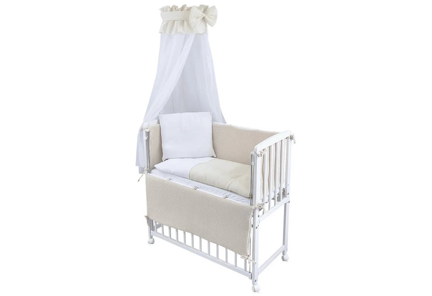 Baby-Delux Beistellbett Komplettset Weiß höhenverstellbar mit Matratze - Bild 2