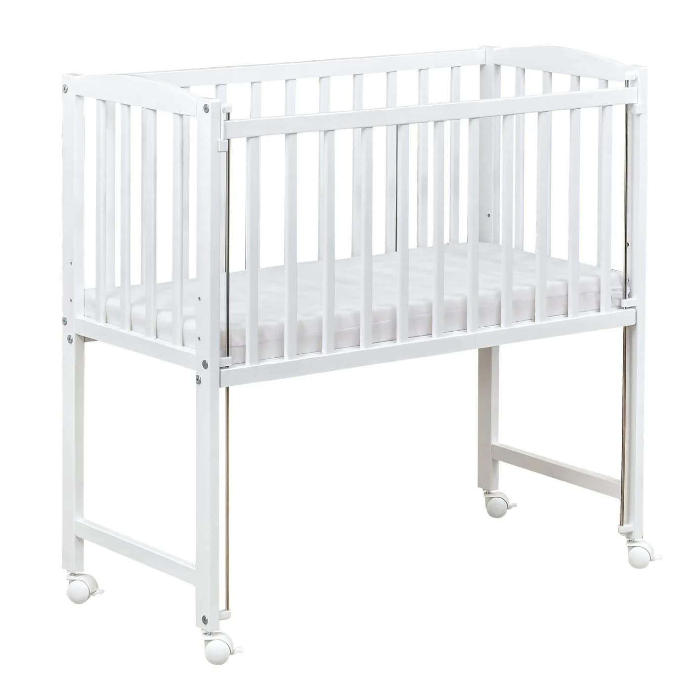Baby-Delux Beistellbett Weiß Kiefer Massivholz mit Matratze - Bild 4