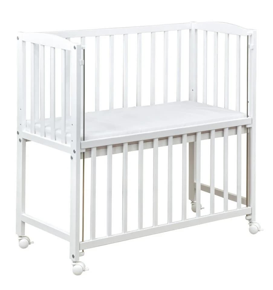 Baby-Delux Beistellbett Weiß Kiefer Massivholz mit Matratze - Bild 5