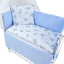 Baby-Delux Beistellbett Weiß Blau Waffelpiqué Stillbett mit Matratze Bild 1